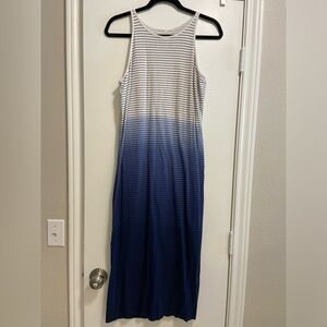 Athleta Gradient Blue Striped Everyday Dress Size Large